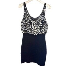 Express Animal‎ Print Bodycon Party Mini Dress Size XS Mob Wife Bougie Night Out